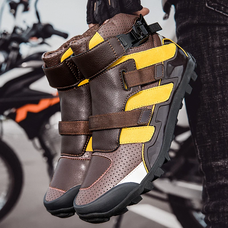 

Мотоциклетные профессиональные защитные ботинки для верховой езды, четыре сезона, мужская уличная дышащая противоскользящая обувь для езды на мотоцикле по бездорожью