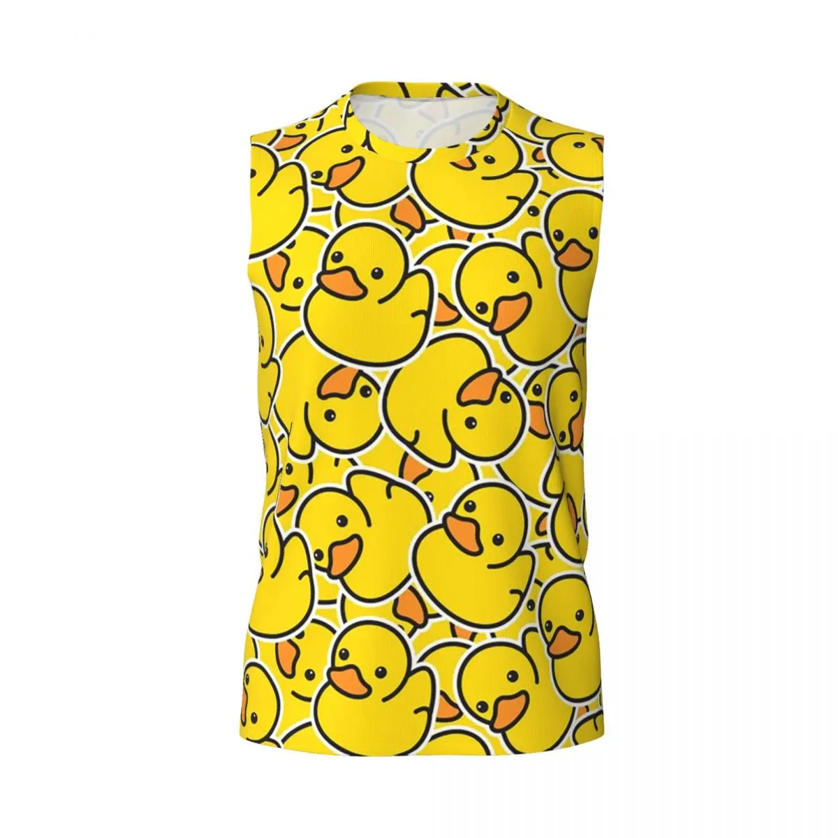 Yellow Classic Rubber Duck Men Printed Sleeveless T-shirt Casual Hip Hop Street Style Beach Holiday Tank Tops