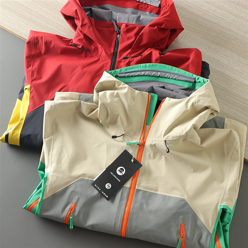 

Мужская тонкая водонепроницаемая куртка для активного отдыха с полной проклейкой швов, для весеннего альпинизма, в стиле городской моды, с длинными рукавами, на молнии