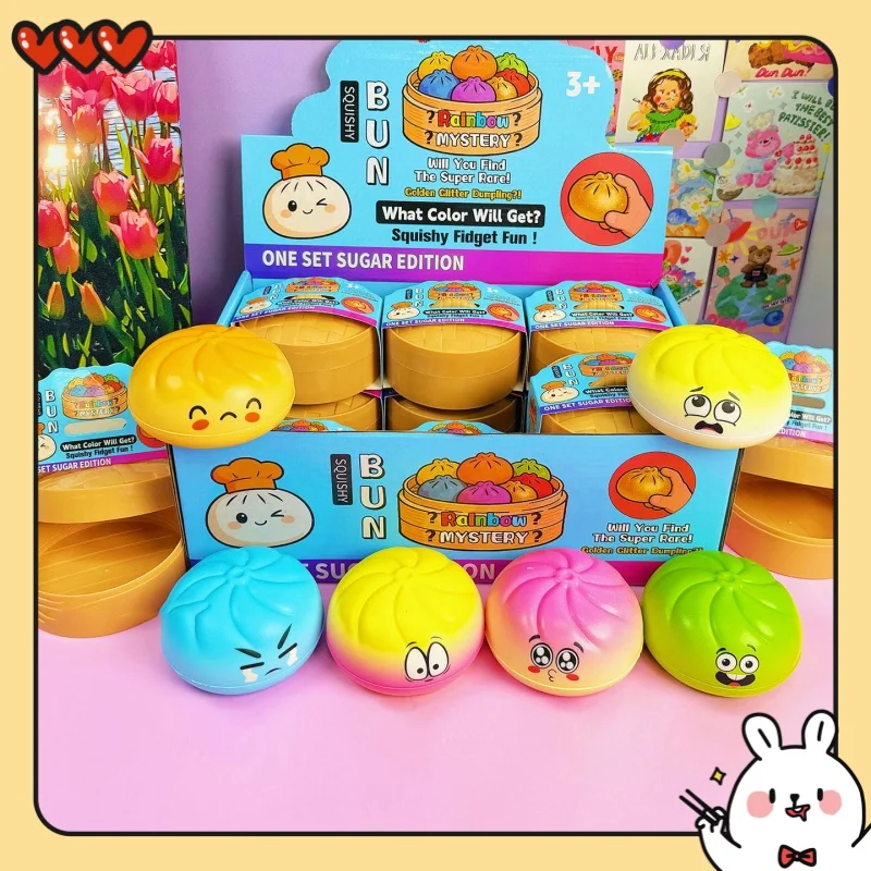 Simulation Steamer Big Bun Slow Rebound Squeeze Toy Cute Suck Finger Design Creative Fidget Decompression Stress Relief Toy