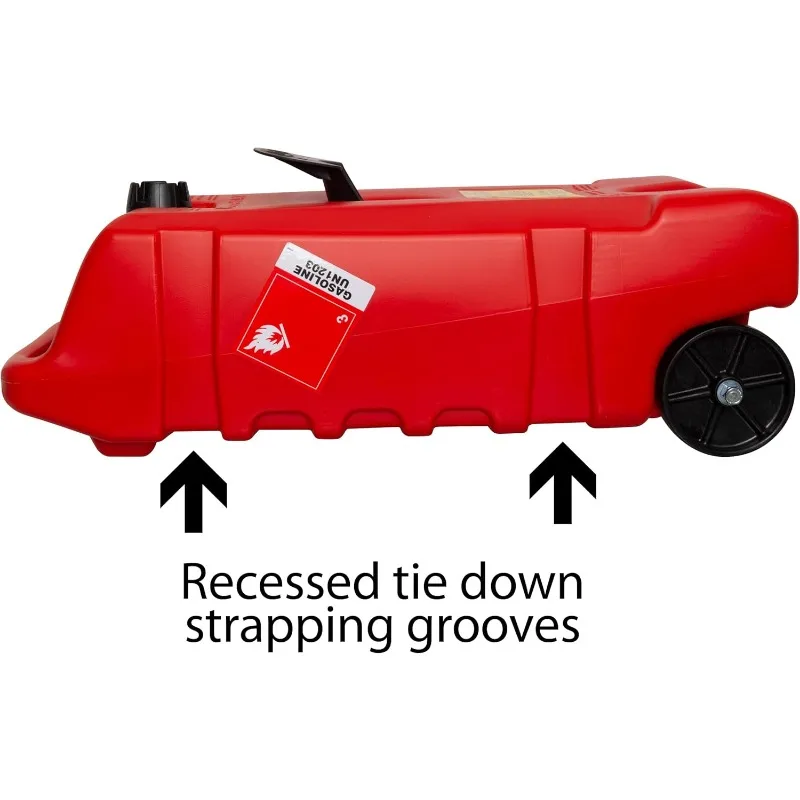 خزان وقود الغاز المحمول الصولجان، علبة حاوية مع مضخة سيفون، 14 جالون، أحمر