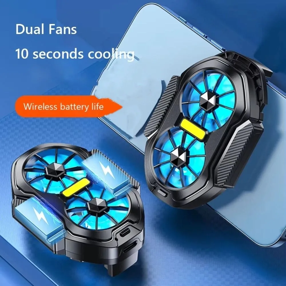 With Blue Light Mobile Phone Cooler Rechargeable Long Lasting Portable Game Heat Sink Air Cooling Type C Interface