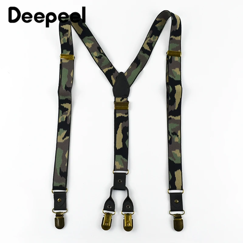 1pc retro listra suspensórios masculinos unisex 4 clipes y-tipo cinta elástica arnês homem cintas masculino jockstrap calças acessórios