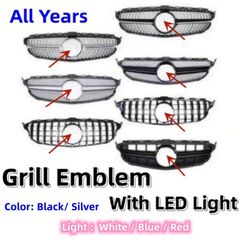 

Car Front Grille Emblem with LED Light For A C E B GLA CLA GL ML SLK CLS W176 W204 W205 C205 W212 W246 X156 C117 W166 W218 GLK
