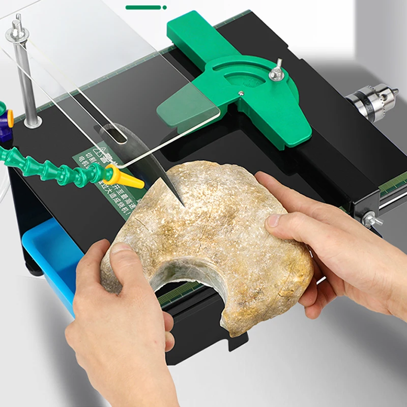 

220V 1850W Small Stone Polishing All-in-One Machine, Multifunctional Table Saw for Jade & Emerald Cutting, Engraving & Punching