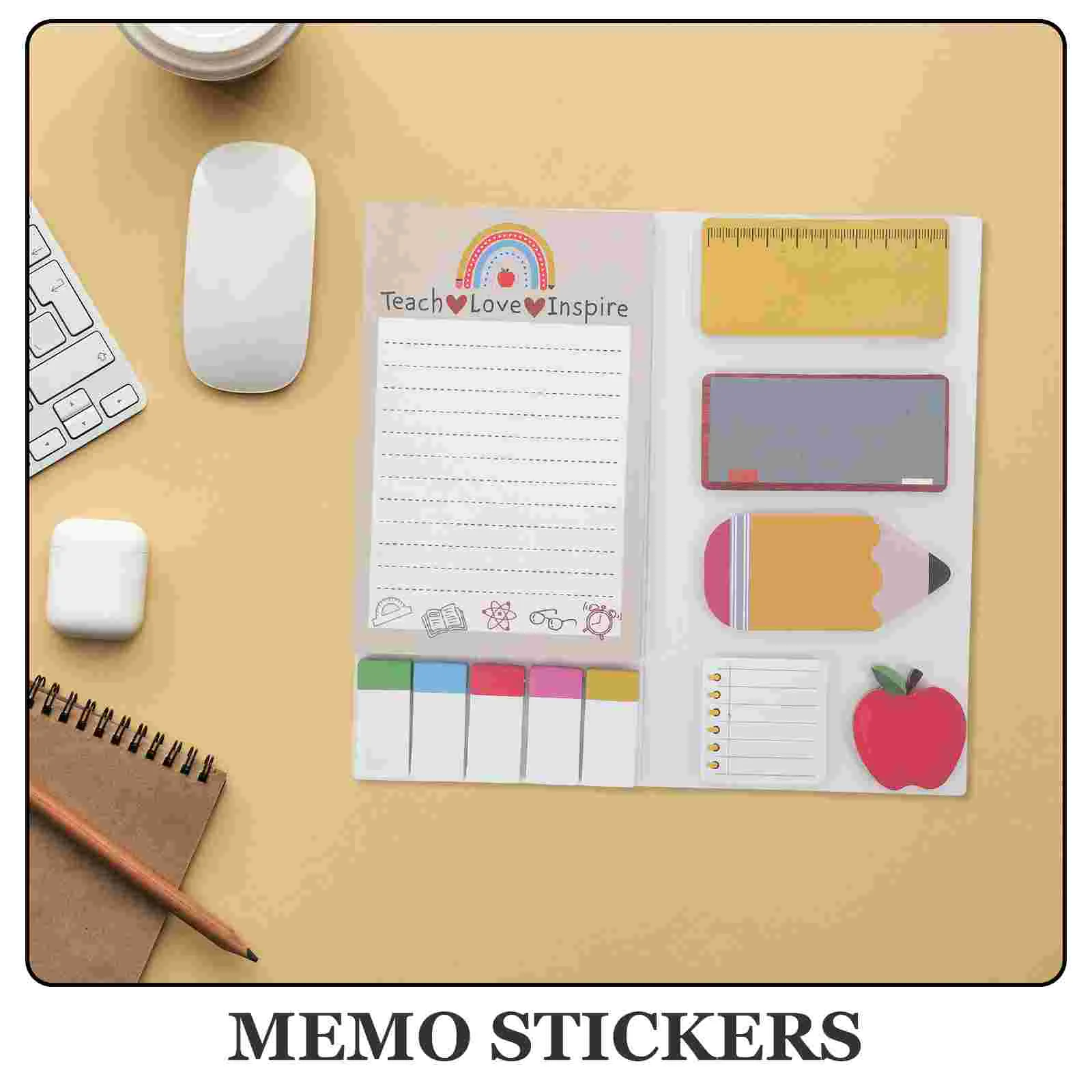 Cartoon Pad Self-adhesive Memo Pads Adorable Stickers Tear-off Office