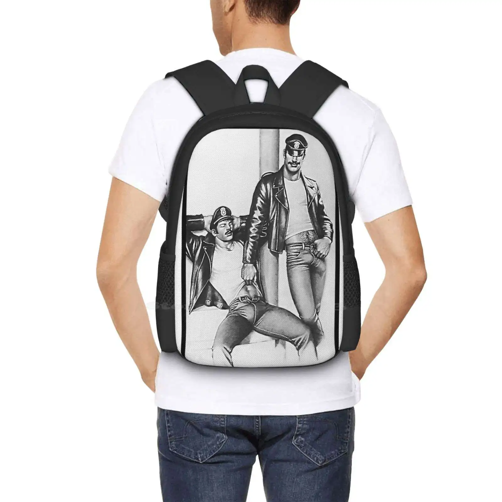 Vintage Tom Van Finland-Dartel Duo Modepatroon Ontwerp Reis Laptop School Rugzak Tas Bara Yaoi Anime Gay Gym Queer Art