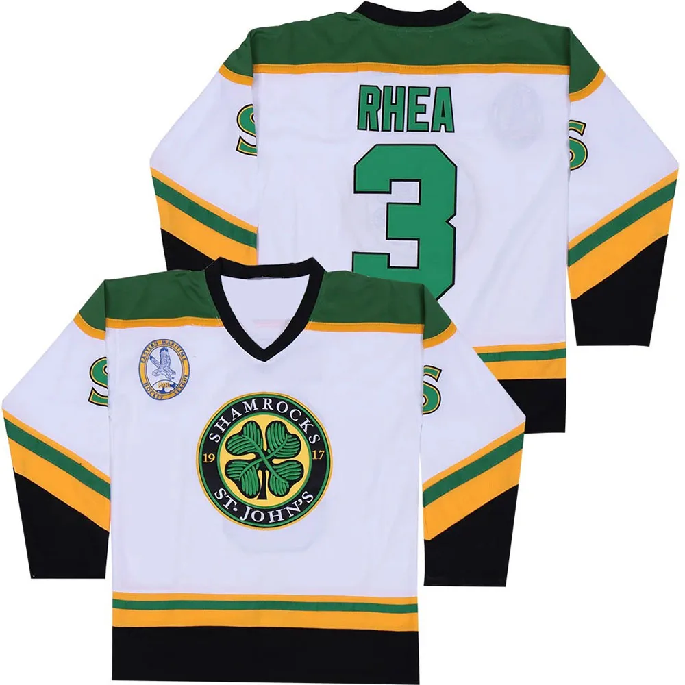 Men Women Clothing Movie Goon Ross The BOSS ST John's Shamrocks #3 RHEA Hockey Jersey Unisex Streetwear Graphic Print Merch Tops