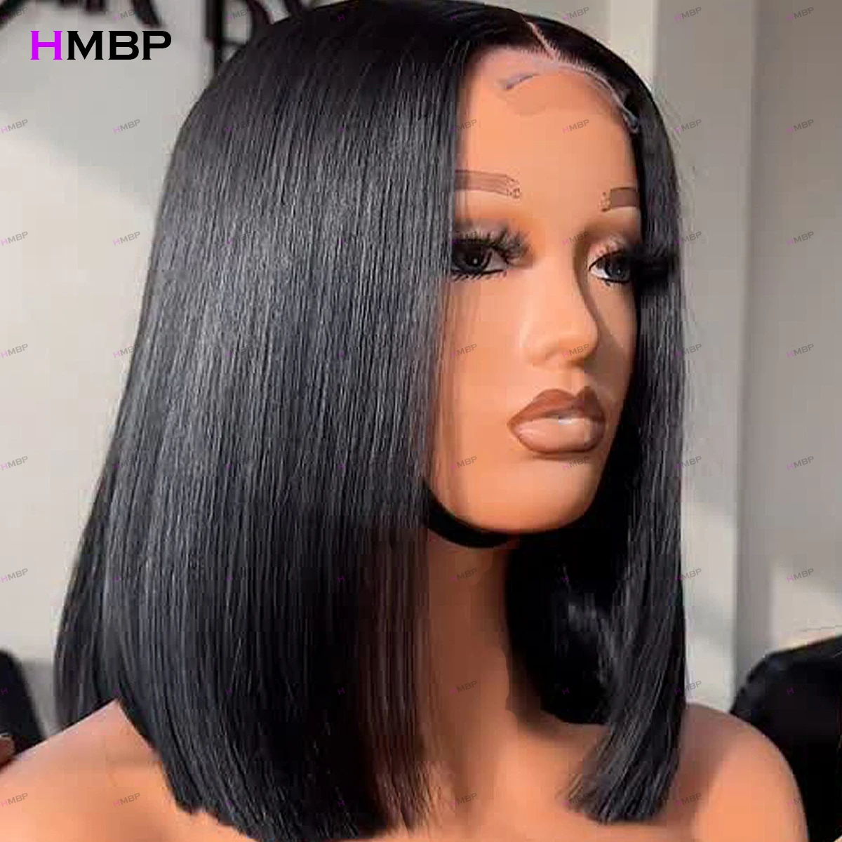 

Straight Bob Wig Super Double Drawn Glueless Lace Frontal Wig Human Hair Ready To Go PrePlucked 13x6 HD Lace Frontal Wig SDD Wig