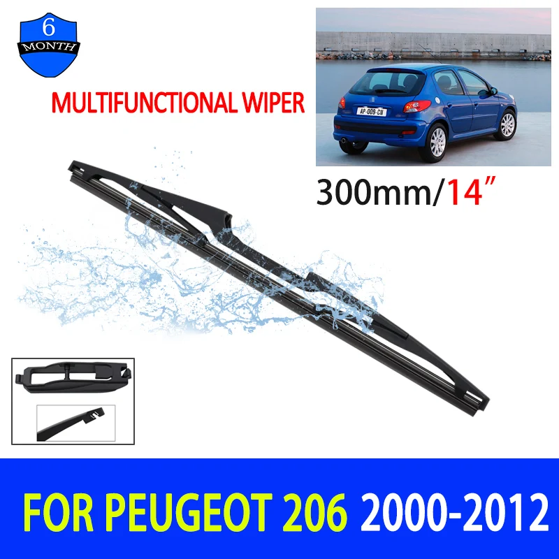 

14" Car Rear Windshield Soft Rubber Wiper HD Quiet Automotive Wiper Car Accessories For Peugeot 206 2000-2012