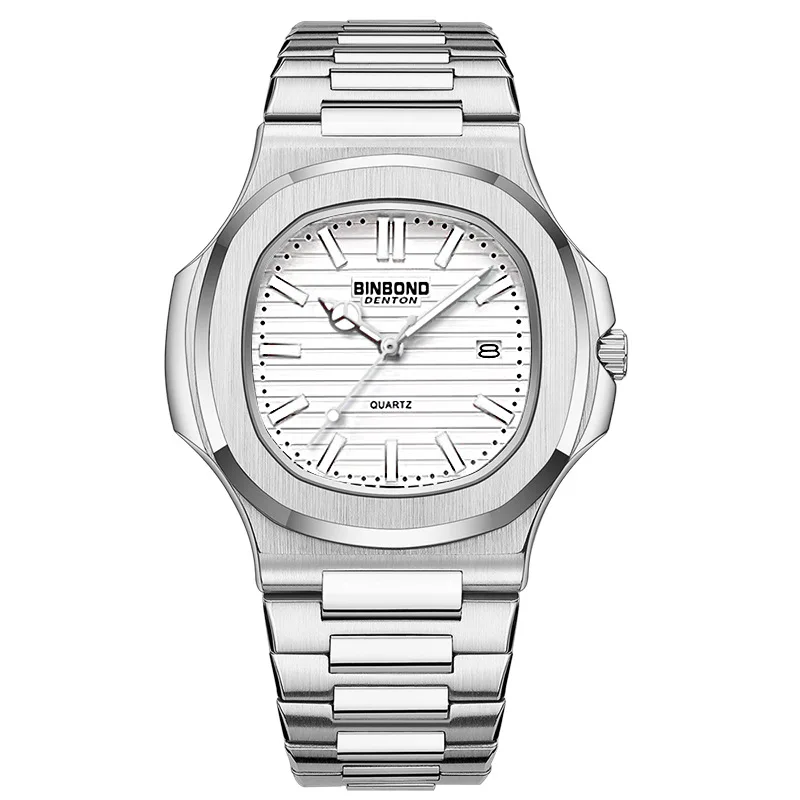 Männer Uhr Business Klassische Retro Marke Kalender Leuchtende Wasserdichte Quadratische Hohe Qualität Stahlband Männliche Mode Quarz Uhren