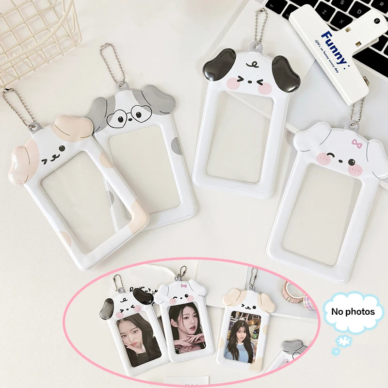 1PCS 3 Inch Photocard Holder Kawaii Kpop Photo Card Holder Keychain Ins Idol Photo Card Protector Photo Sleeves Bus Card Case