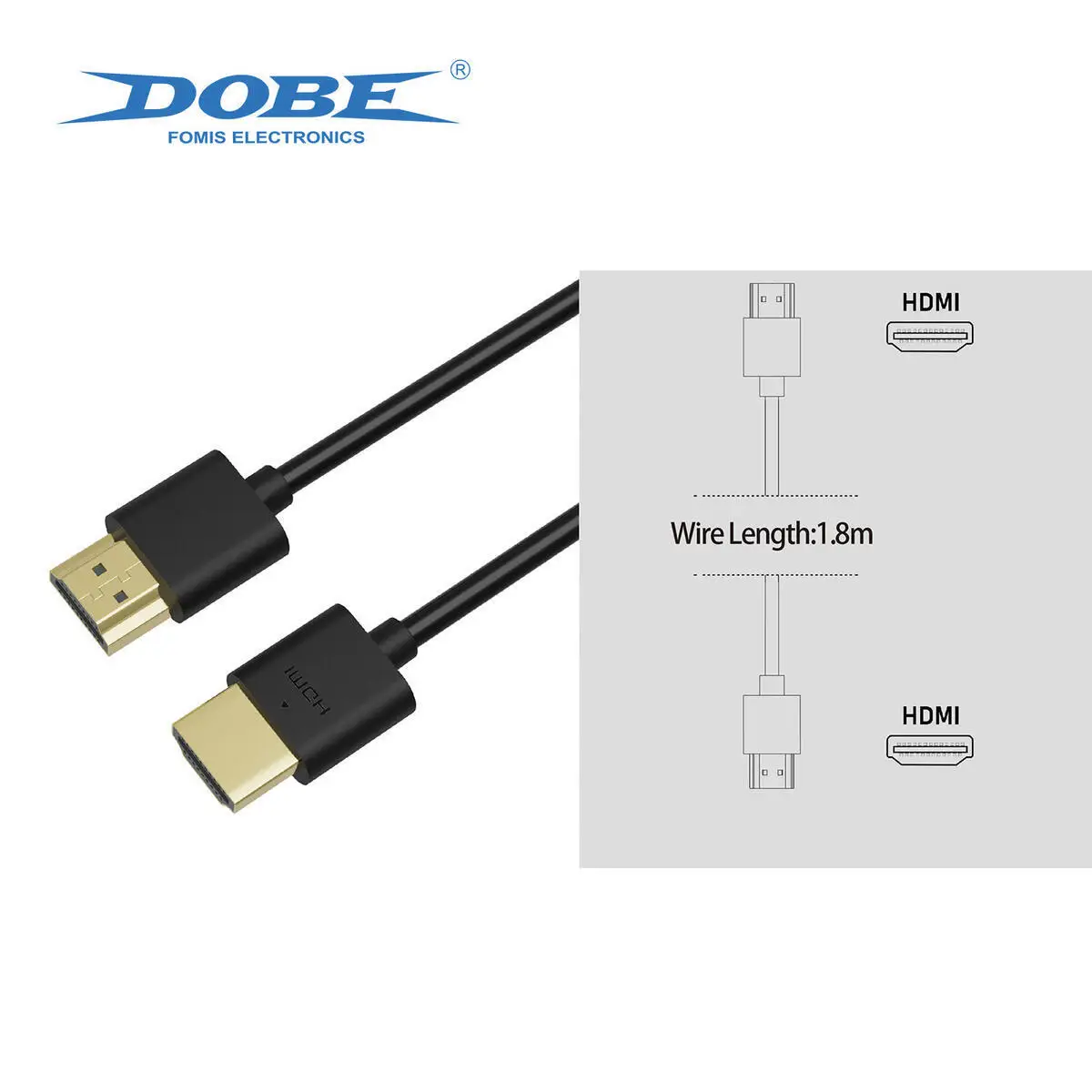 1.8m/5.9ft HDMI Cable for Switch 2/N-S/NS OLED/PS3/PS4/PS5/X-BOX ONE/X-BOX SERIES