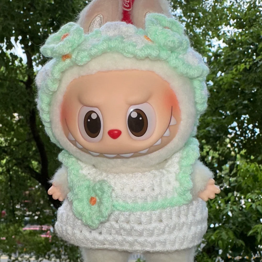 Vêtements de poupée originaux faits à la main, pull tricoté à la main, 17cm-15cm