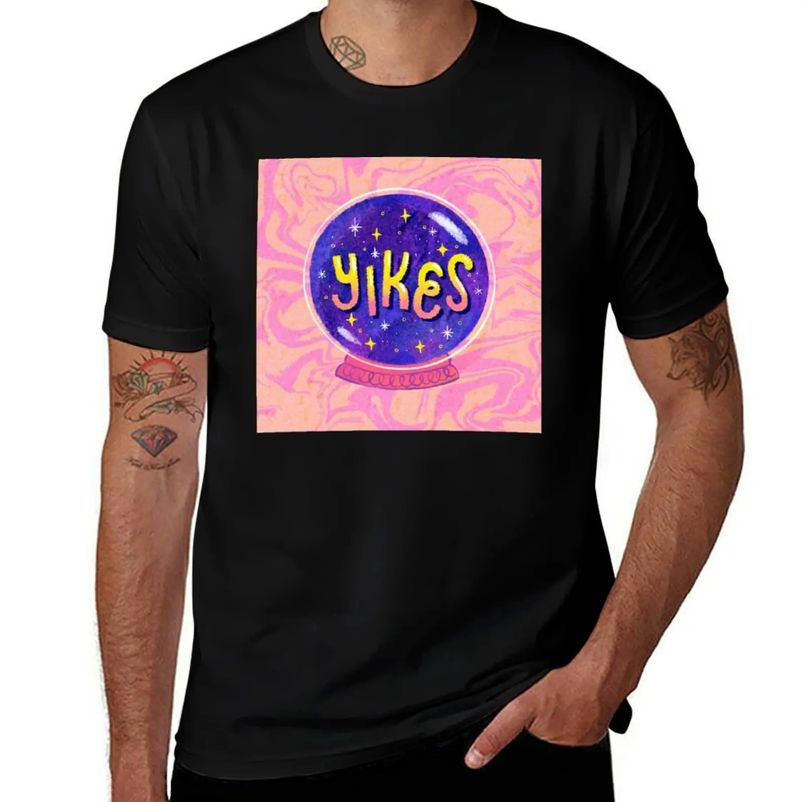 

Yikes Crystal Ball T-Shirt korean fashion sports fans man t shirt blue archive mens graphic t-shirts anime