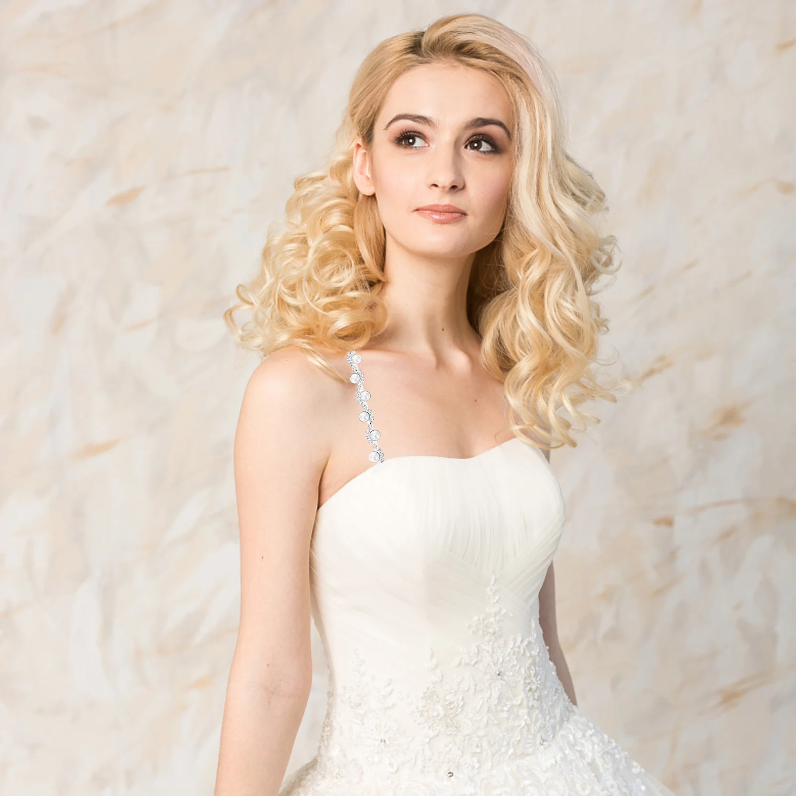 

1pc Pearl Rhinestone Sparkly Diy Wedding Dress Shoulder Chain Delicate Clothing Suspenders Chain Handicraft Sewing Supply