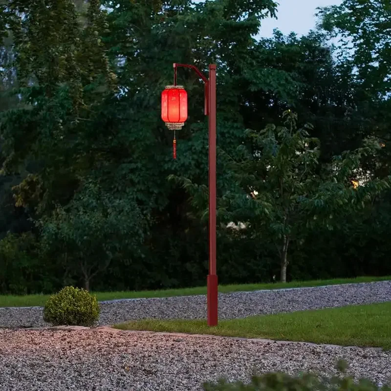 

High pole lamp Outdoor waterproof medium landscape lamp Scenic ancient decorative street lamp