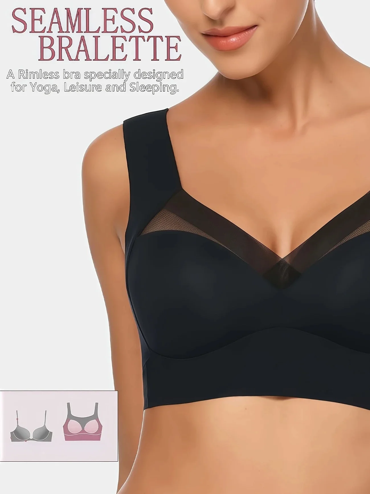 حمالات صدر أنيقة للسيدات مكونة من 7 قطع بتغطية كاملة، مقاس كبير، رافعة للأعلى ومضادة للترهل، حمالات صدر ترويجية للسيدات وملابس للاستلقاء