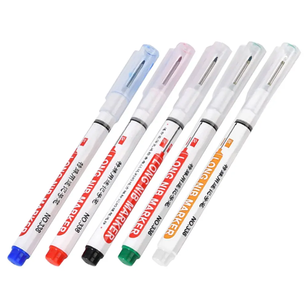 

5 шт., деревообрабатывающие маркеры, длинный наконечник, маркировка глубоких отверстий, многофункциональные ручки для рисования для стеклянных строительных перманентных маркеров