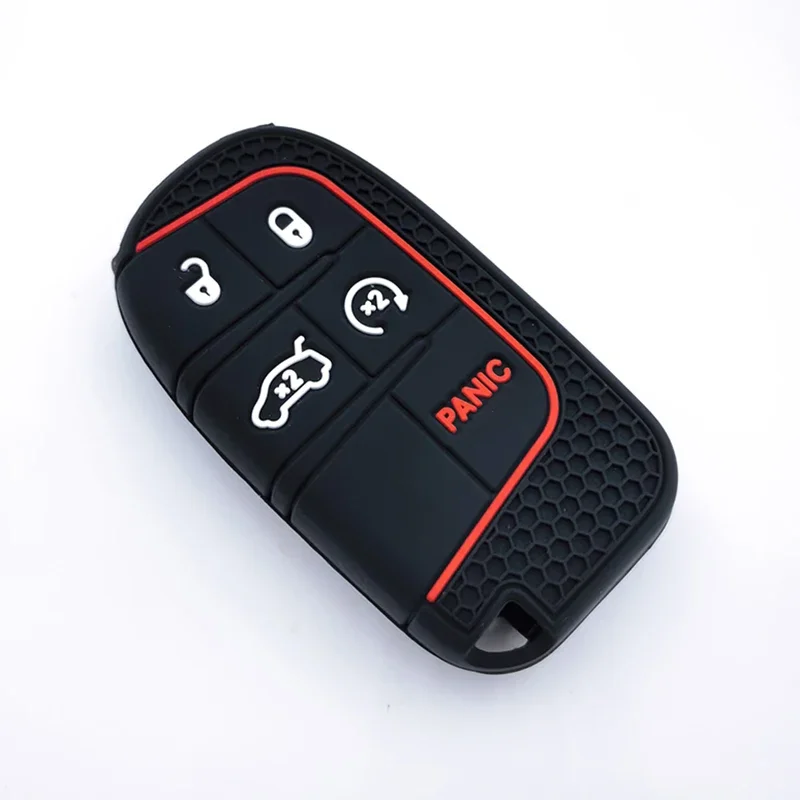 5 Tasten Silikon-Autoschlüsselhülle für Jeep Renegade Compass Grand Cherokee für Chrysler 300C Wrangler Dodge Autozubehör