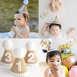 Sombrero de feliz cumpleaños con corona Ins para niños, tela de fieltro duradera, diadema para celebración, decoraciones, suministros para fiesta de boda y cumpleaños de bebé