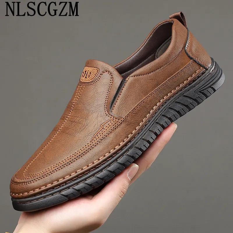 Slip on Shoes Men Casuales Leather Shoes for Men Loafers Men Casual Shoes Luxury Sneakers Italiano Office 2024 Zapatillas Hombre