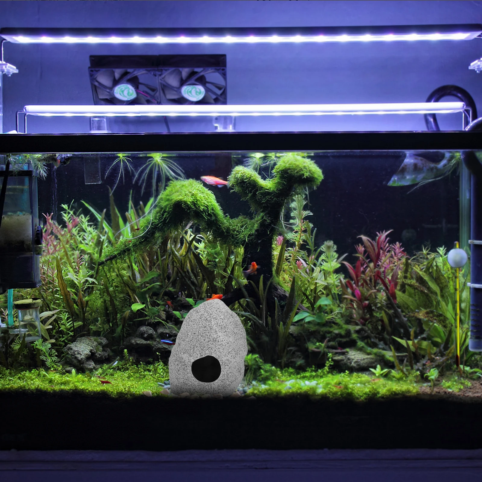 

Fish Tank Decor Aquarium Accessories Ceramic Fish Cave Hideout Natural Rock Shelter Compact Shrimp Cave Decorative Landscaping