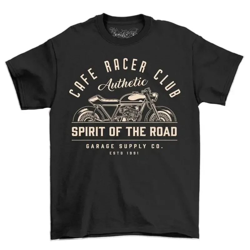 Men's Caf Racer Club T Shirt Authentic Motorcycle Vintage Motorbike Mens