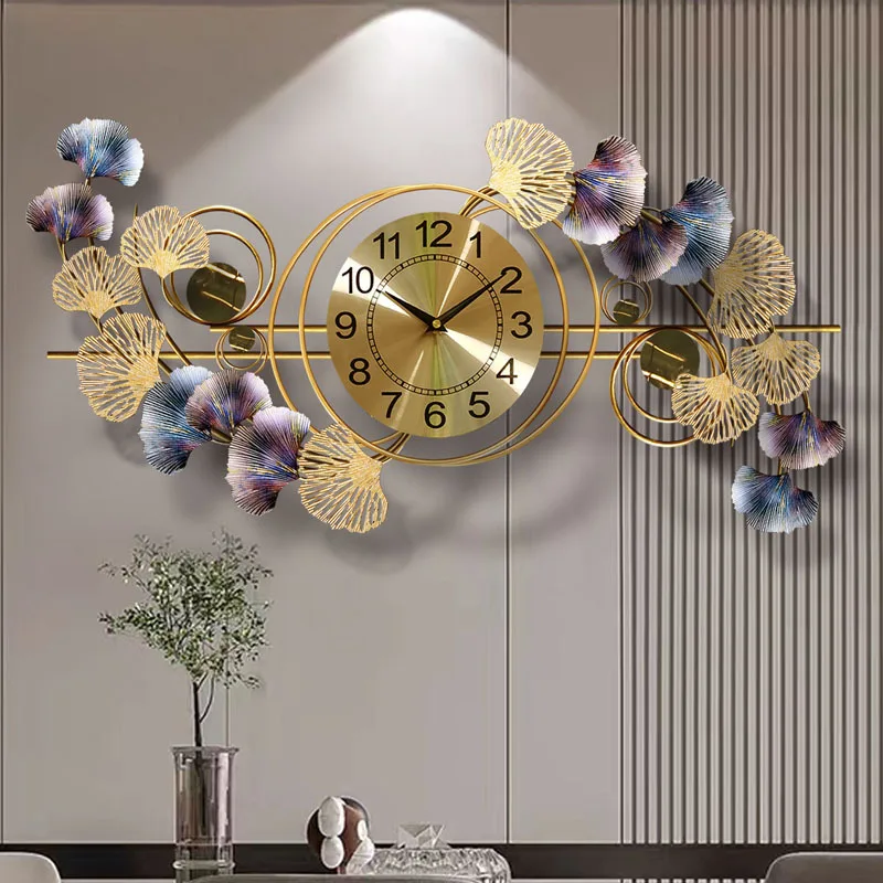 Fashion Creativity Household Living Room TV Background 3D Iron Art Wall Hanging Bedroom Dining Room Wall Clock Modern Design