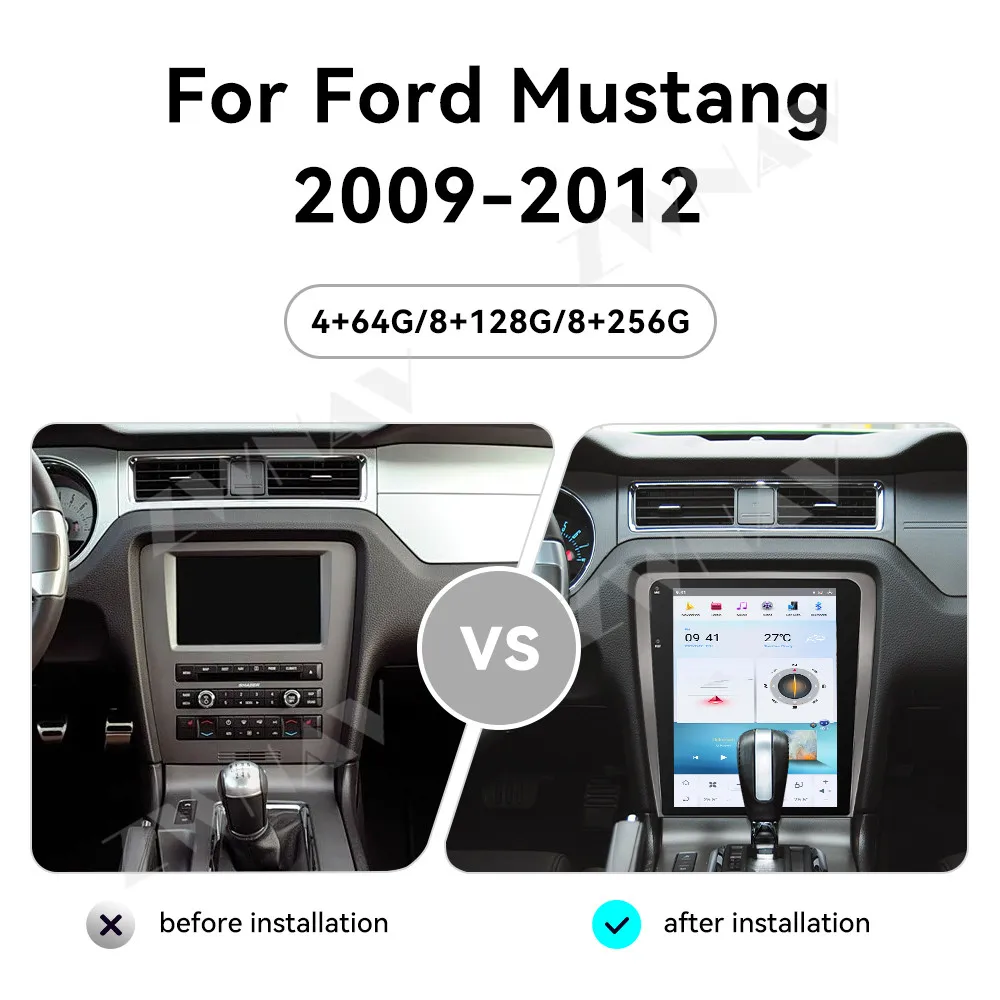 12.1 Inch HD Multimedia Touch Screen For Ford Mustang 2009-2012 Android14 GPS Navigation Carplay Car Multimedia Player Head Unit