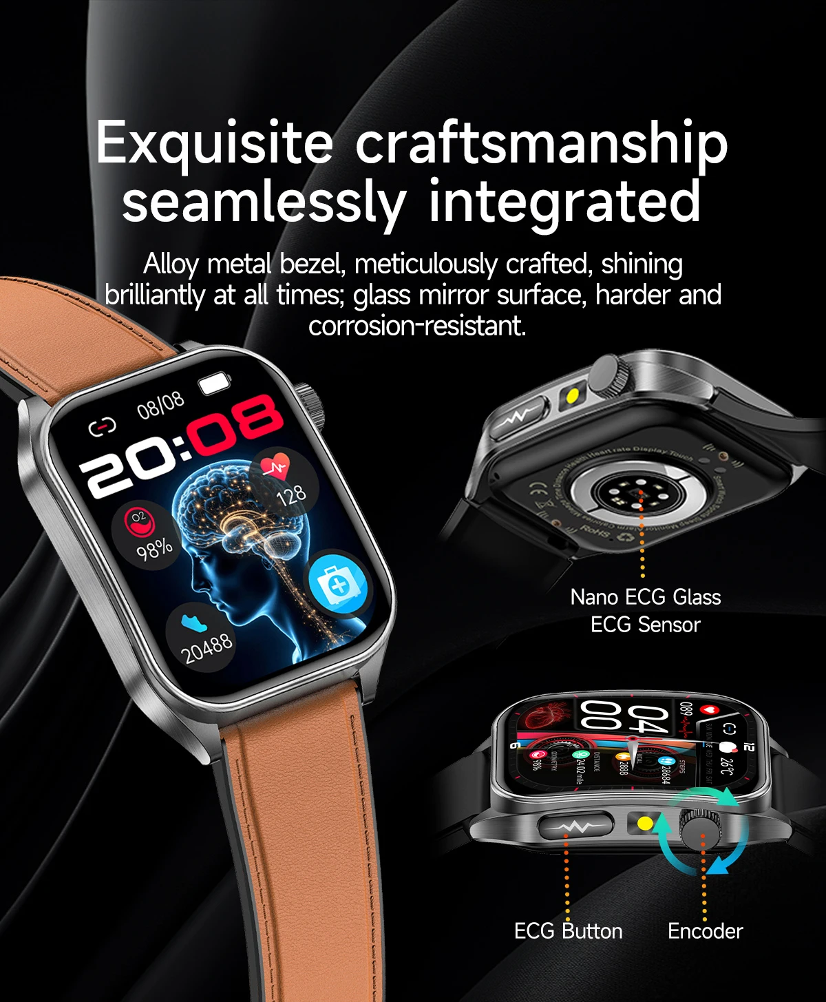 Smartwatch Avec Ecg Et Analyse De Santé Par Laser Dual-probe_voghion.com