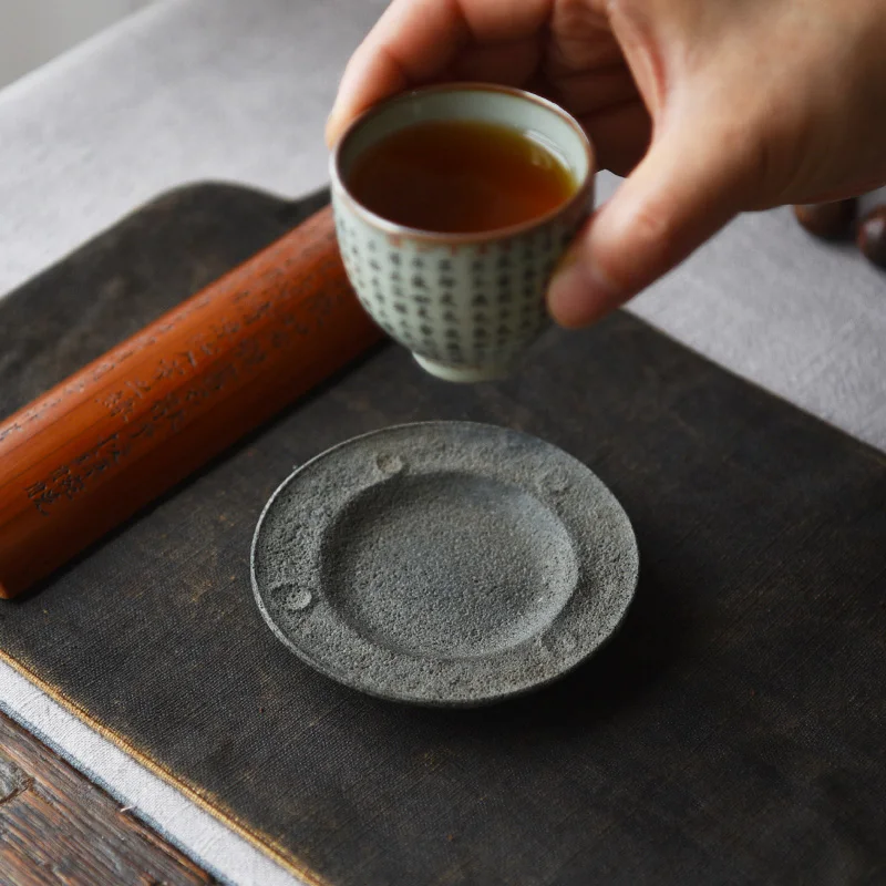 

Cup Mat Tea Hold Placemat Home Decor Nature Stone Ornament Durable Heat Resistant Teapot Pad Drink Round Coaster Kungfu Teaset