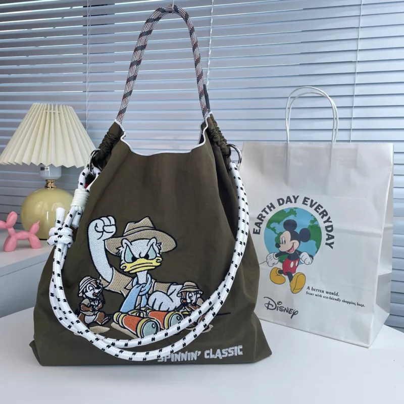 Miniso Disney Drawstring Kawaii Mini Bag Anime Embroidery Cute Handbag Waterproof Beach Style Crossbody Bag Casual Bag For Women