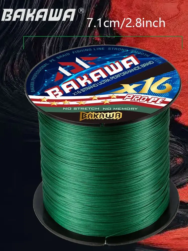 BAKAWA X16 ligne de pĂȘche 300M 16 brins tressĂ© ligne de pĂȘche Multifilament PE ligne pour â Accessoires de pĂȘche au fil de pĂȘche Ă la carpe