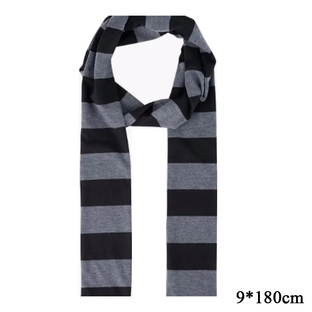 

Cotton Skinny Scarves Black Grey Striped Scarf Long Thin Scarf Outdoor Narrow Neck Scarf Neck DIY Decorative Warmer Neck Wrap