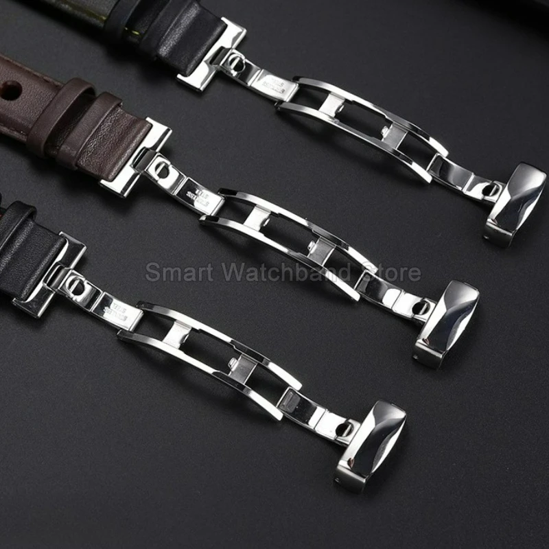 20 مللي متر واجهة مسطحة حزام الساعات مثقب جلد طبيعي لتيسو T-Race T91 T044 T021 للطي مشبك تنفس الجلد ودية