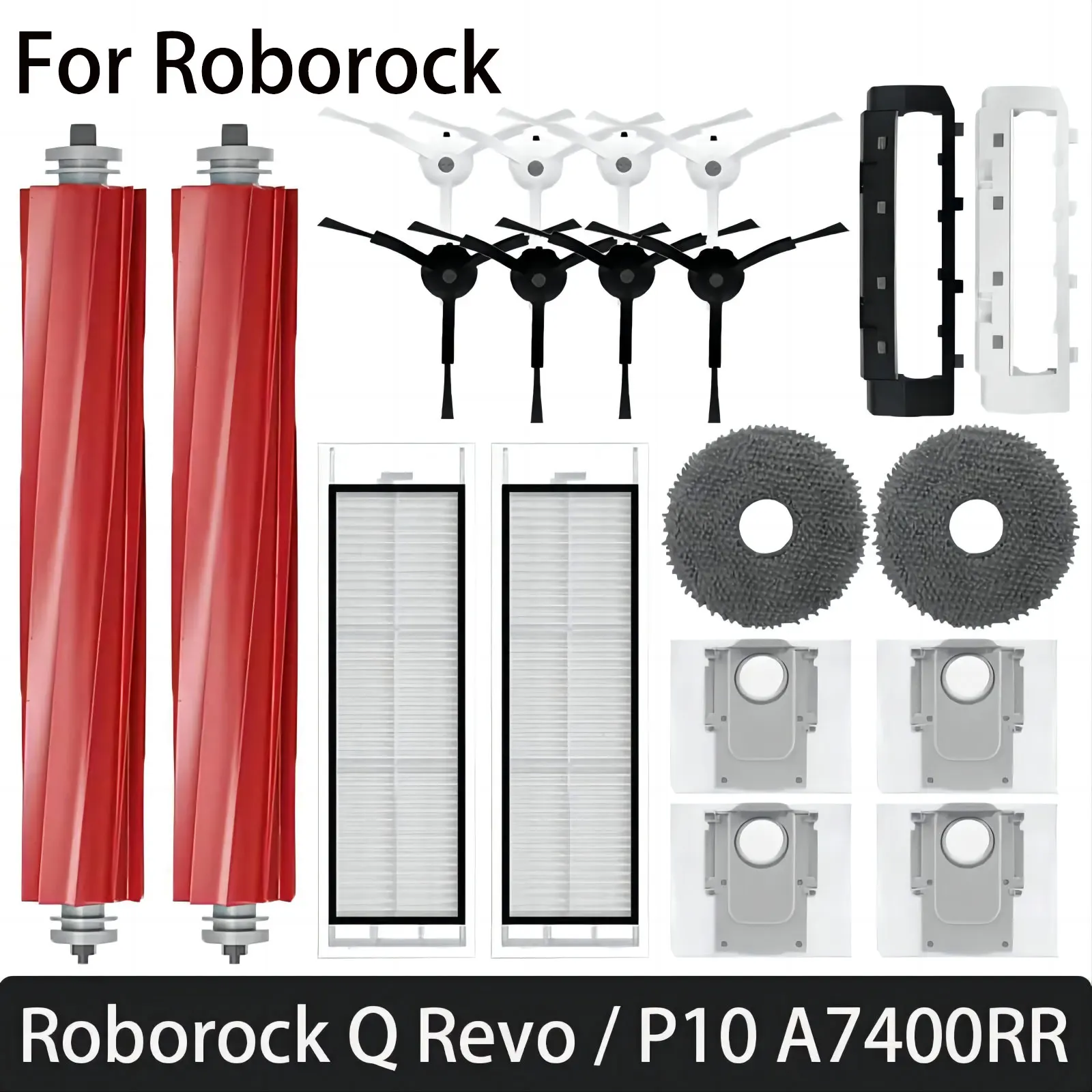 Für roborock q revo/p10 a7400rr Roboter Staubsauger Reiniger Zubehör Hauptseite bürste Hepa Filter Mop Tücher Staubbeutel Ersatzteile