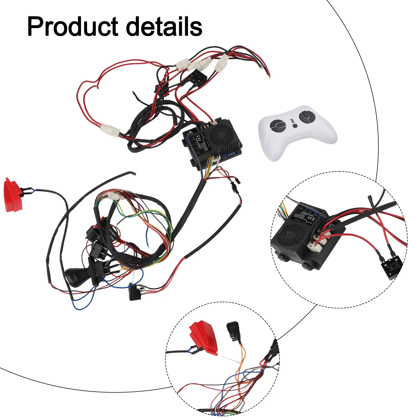 24V DIY Wires Harness Conversion Kit For Kid's Ride On Toys Car 2.4G Switch Control Box Replacement Parts Power Supplies