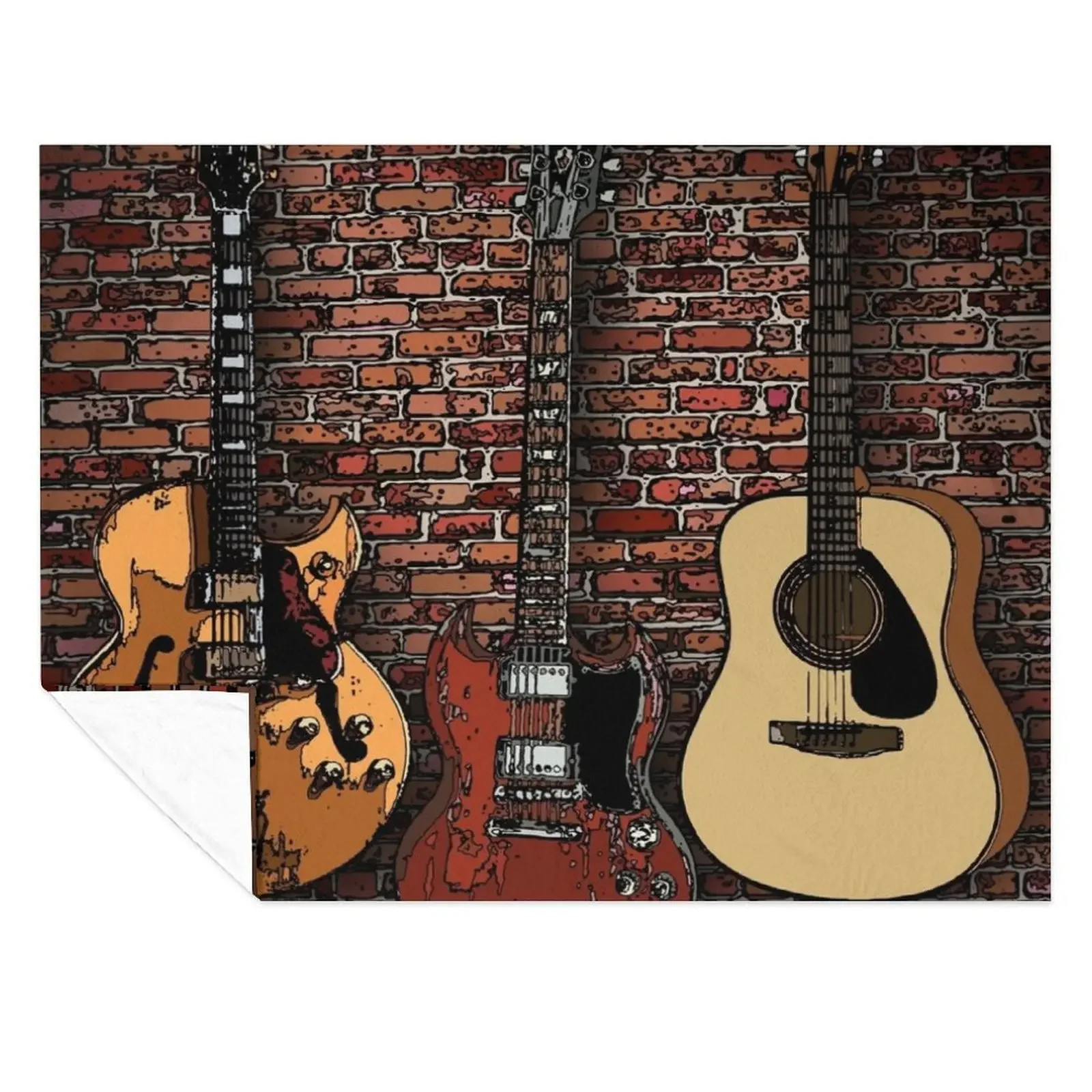 

Three Guitars Throw Blanket blankets ands Baby heavy to sleep Furry Blankets