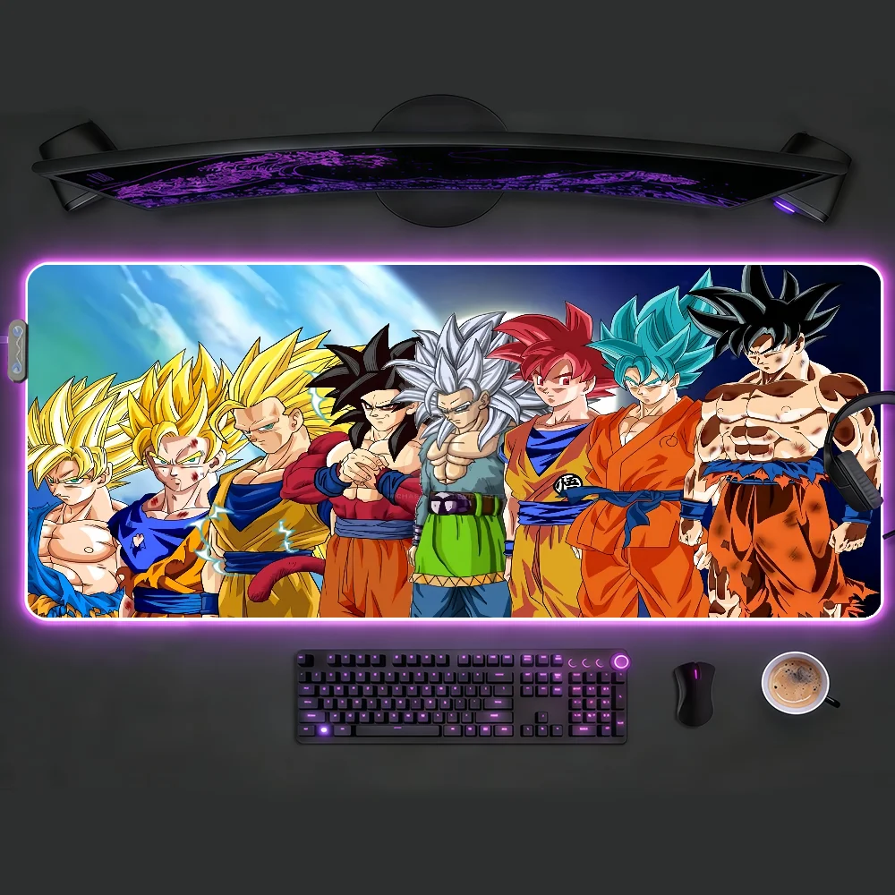Anime D-DRAGON B-BALL Mouse Pad RGB LED Non-slip Desk Mat Rubber Gaming Accessories Large XXL Computer Office Keyboard Carpet