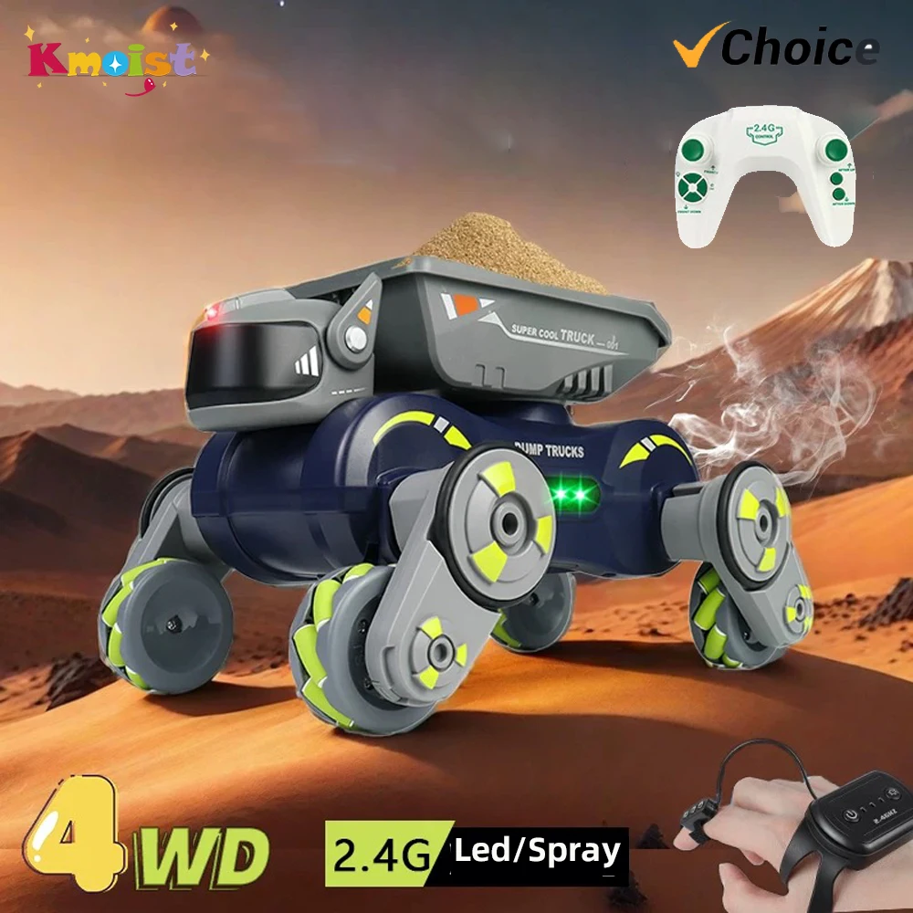 JJRC Q187 RC Robot Dog Transport Car RC Car 2 In 1 Gesture Control Light Music Water Spray Remote Control Toys for Boys Gifts