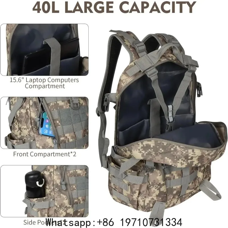 2026 Tactical Reflective Molle Camo Backpack – Assault Rucksack for Outdoor Hiking Camping Hunting Travel Riding