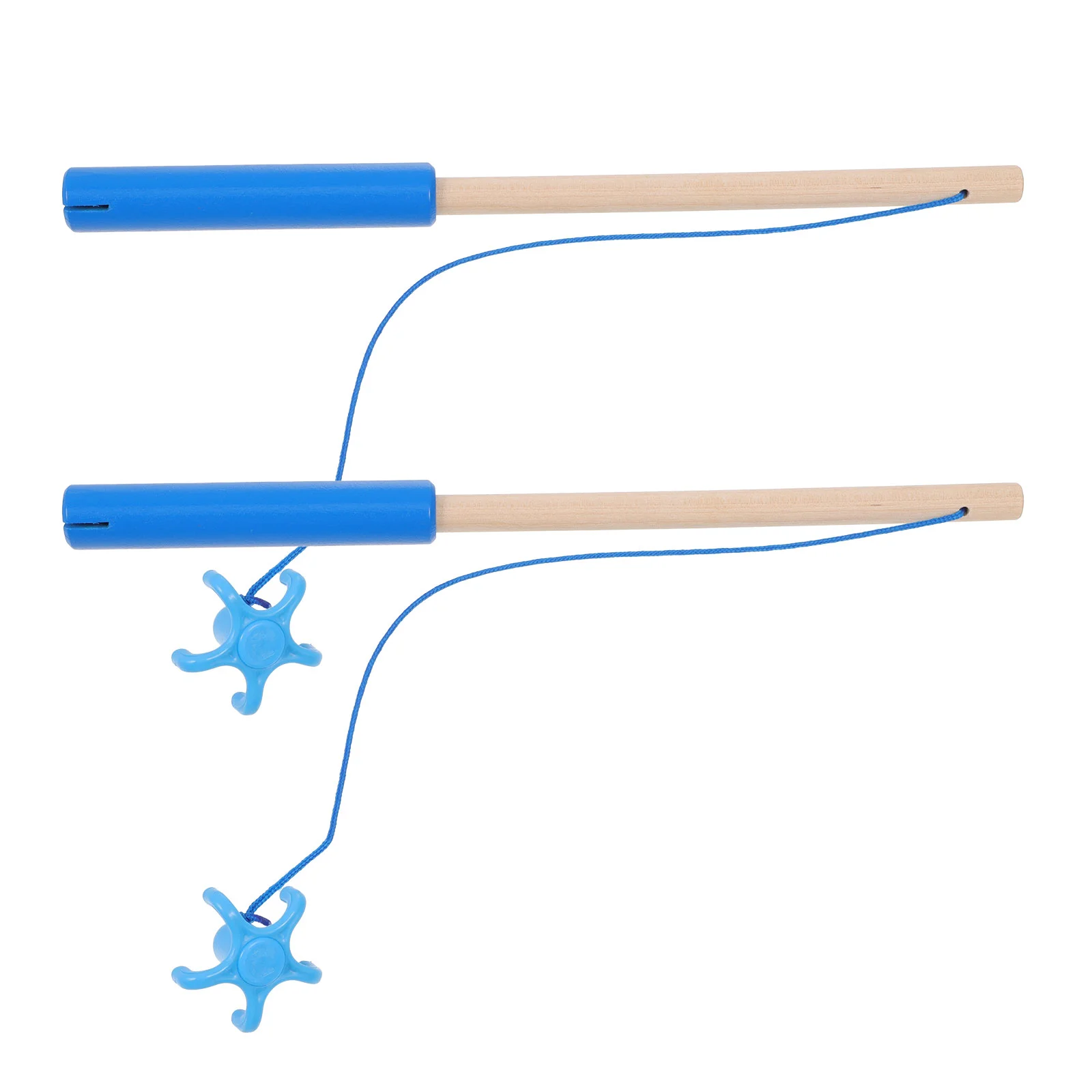 

2 Pcs Children's Fishing Girls Funny Rod Creative Pole Wooden Joysticks Magnetic Game