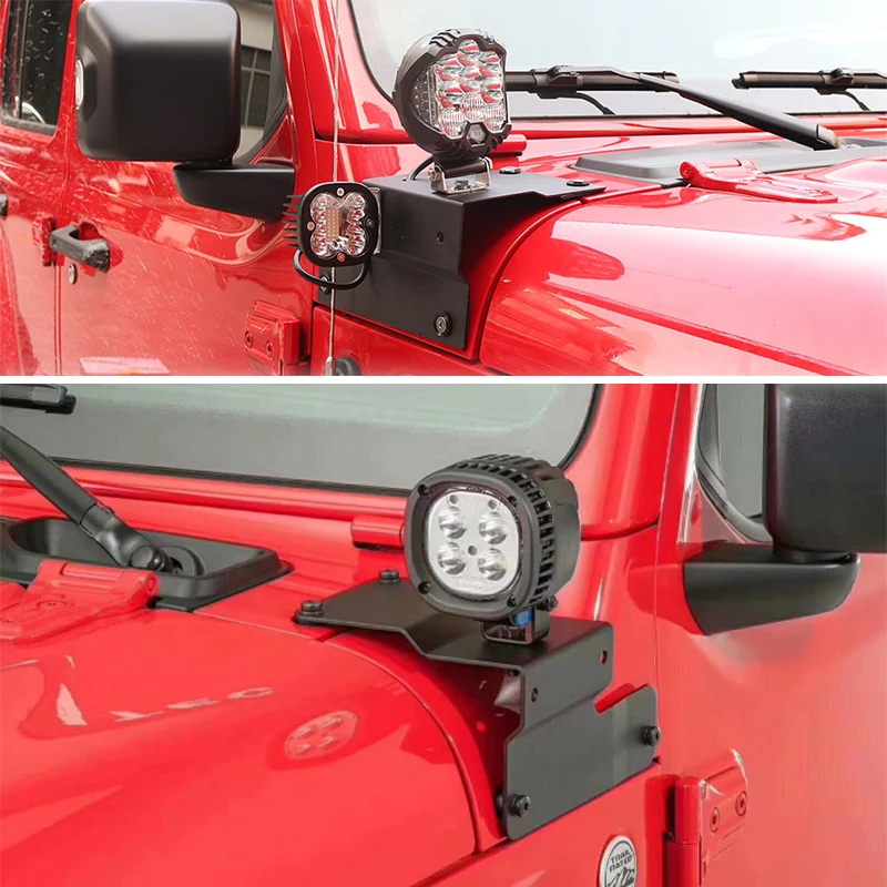 Car Truck Hood Engine Cover Corner Light Mounting Brackets SUV Offroad 4x4 Jeep LED Work Lamp Stand Holder