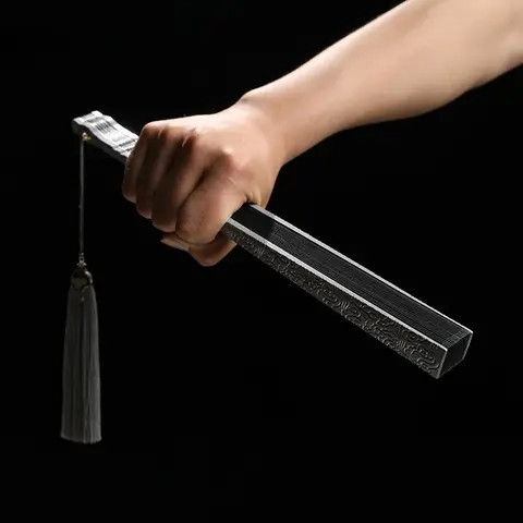 Xiangyun Ventaglio pieghevole in metallo con fattura antica, ventaglio in lega di alluminio per autodifesa e ventaglio in lega non titanio come regalo