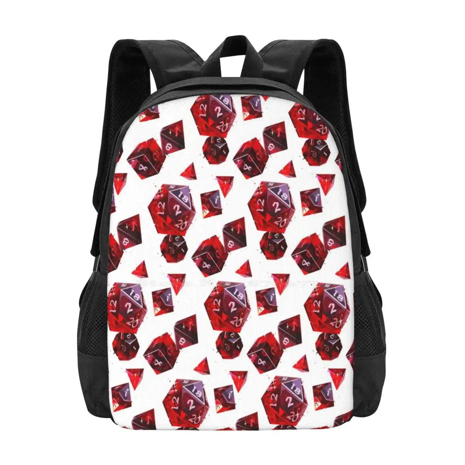 Gemstone Dice-Ruby Fashion Pattern Design Travel Laptop School Backpack Bag And Dragons Polyhedral Poly Dice Dnd Dice Ruby Red