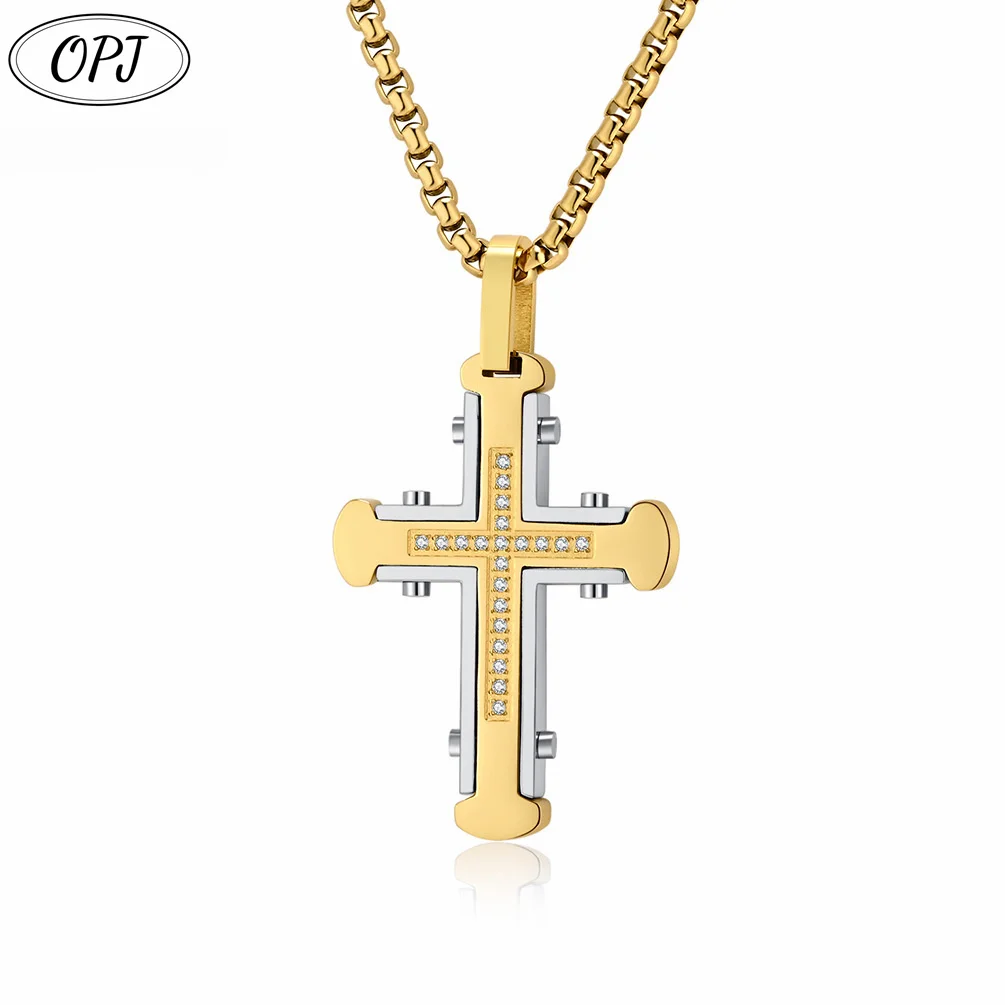 Cross-Border Source In-Stock Necklace Fashionable Light Luxury Diamond-Studded Multi-Layer Design Stainless Steel Pendant Wire