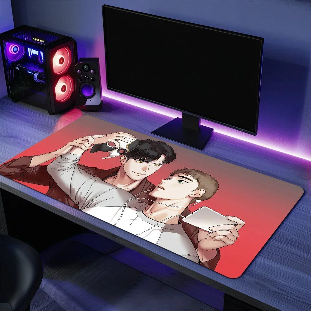 الكورية الهزلية B-BJ A-Alex للكمبيوتر منصات الماوس الكبيرة مكتب الألعاب ماوس الوسادة مخيط حواف قاعدة ممتدة #3