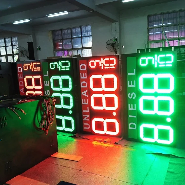 شاشة عرض سعر الزيت LED/عرض أرقام أرقام LED لوحة 7 أجزاء/عرض التحكم في لافتات أرقام سبعة أجزاء