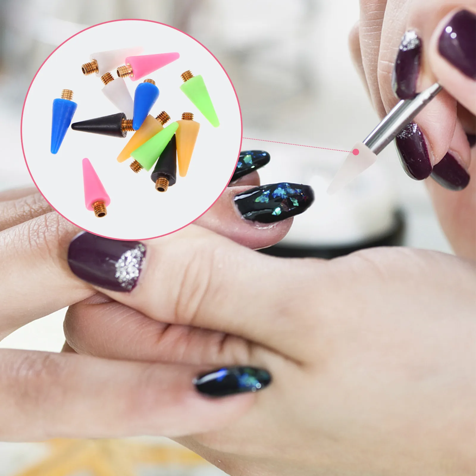 

Набор из 12 насадок для ручки-доттера: удобные наконечники для страз и воска, простой дизайн, аксессуар для маникюра